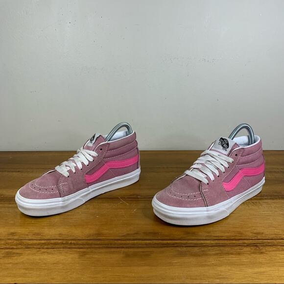 Vans Sk8-Hi Two Tone Pink Suede Womens Sneaker Size 5.5 - Picture 3 of 9